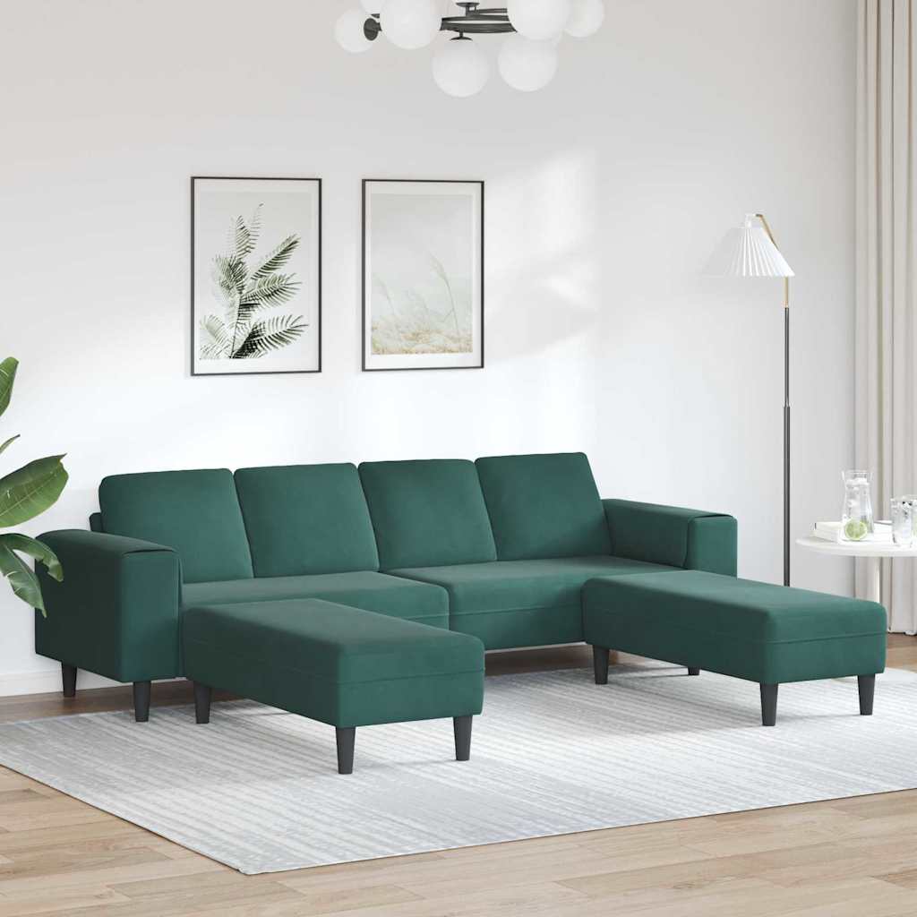 Sofa Set Dark green Velvet